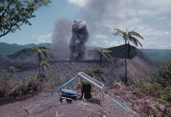 the ash plume Yasur volcano,Tanna island / Vanuatu